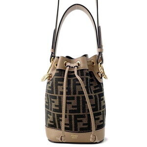 Fendi Montresor Canvas Leather Handbag